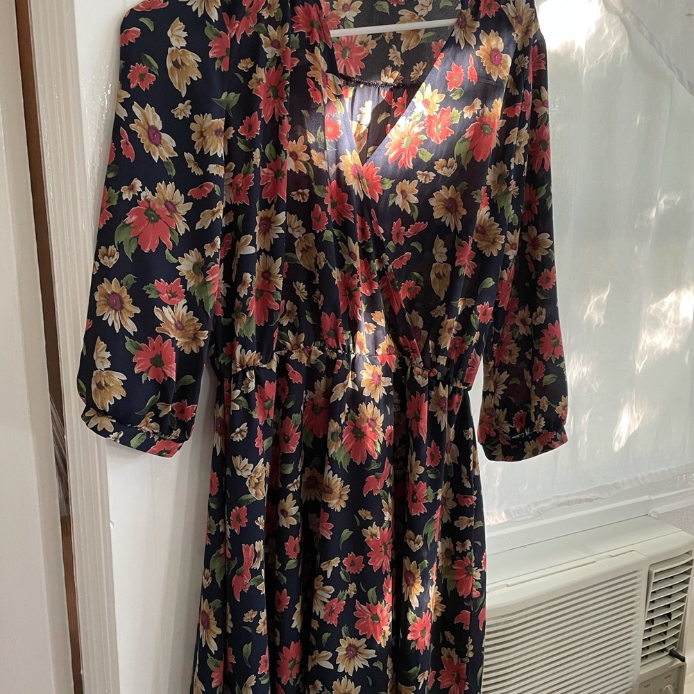Floral print sunflower dress